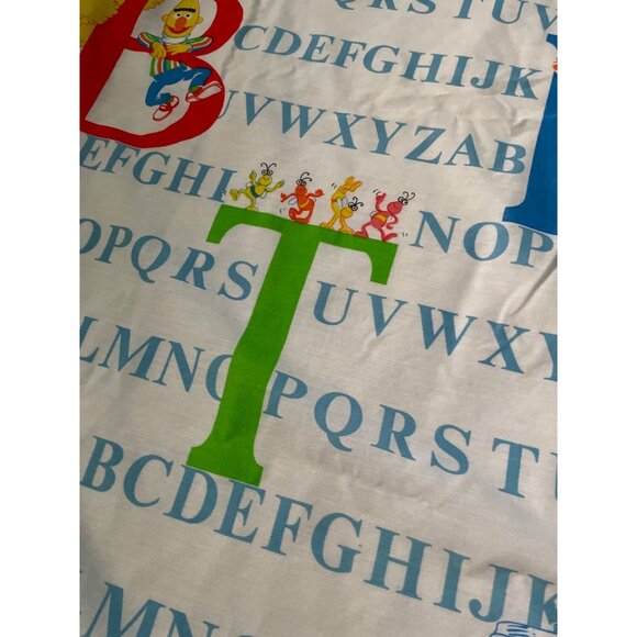 Vintage Sesame Street Alphabet Twin Flat Sheet Stevens USA Cutter Crafts Tastema - Picture 7 of 10